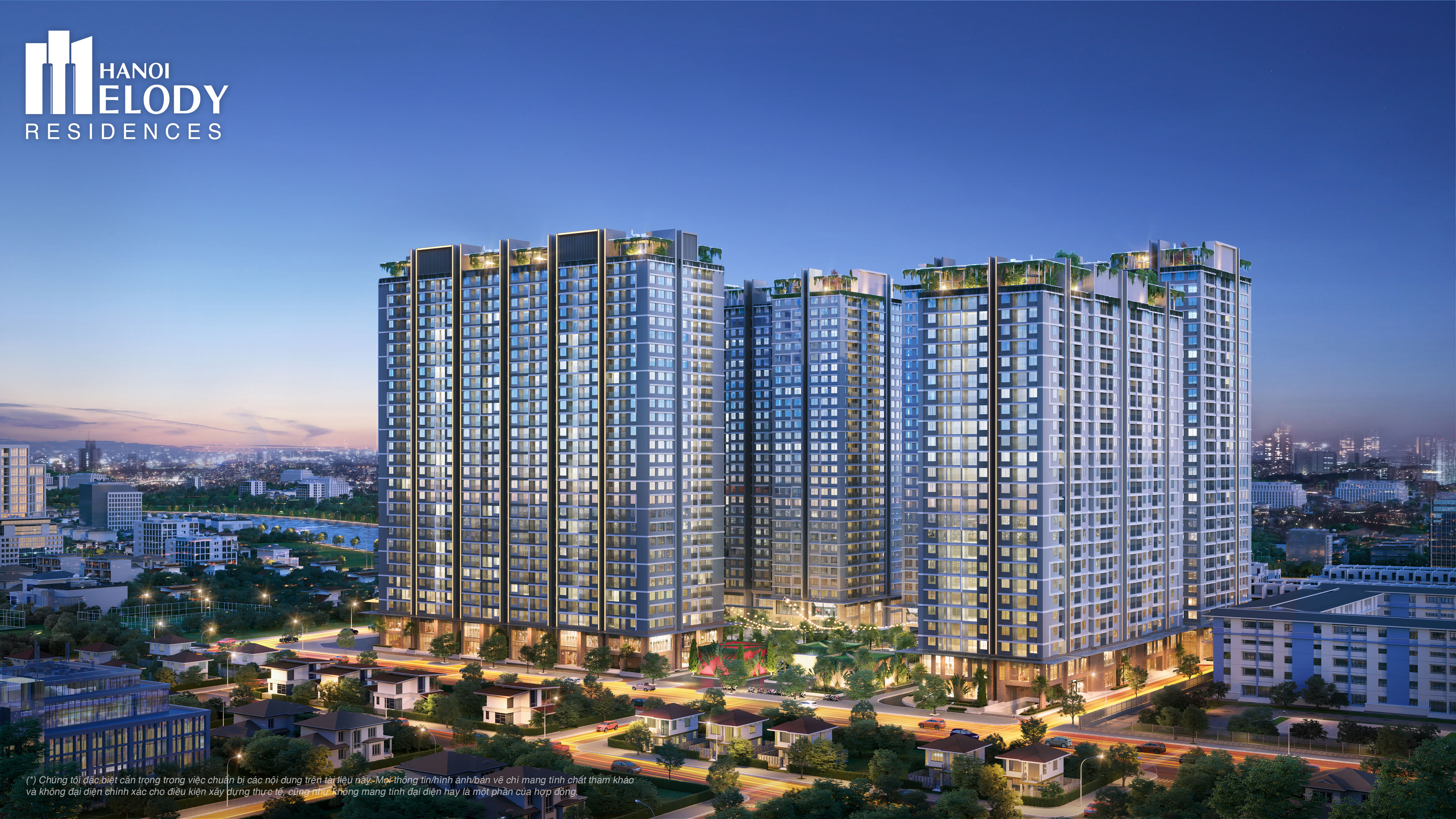 Hanoi Melody Residences_ Tổng thể đêm